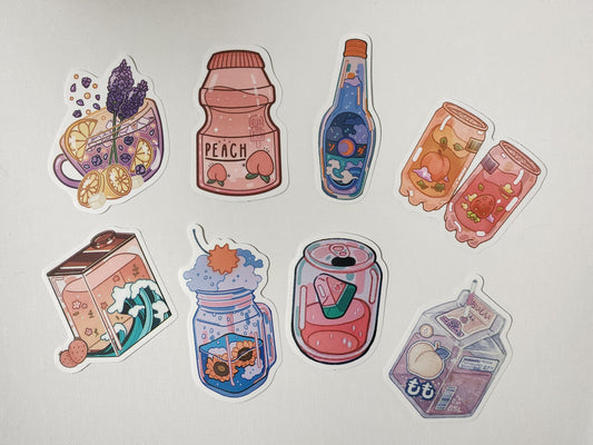 8pc Magical Spring Beverage Stickers (Assorted)